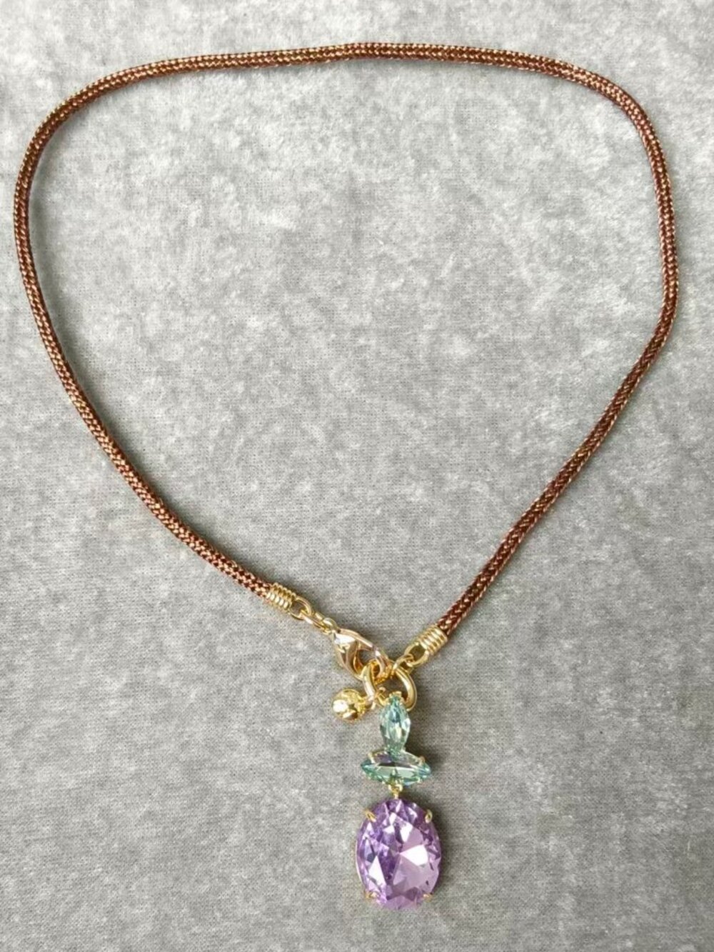 Roxanne Assoulin Crystal Granita Le Petite Cord Necklace Crushed Violet - Picture 4 of 4